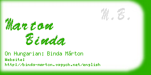 marton binda business card